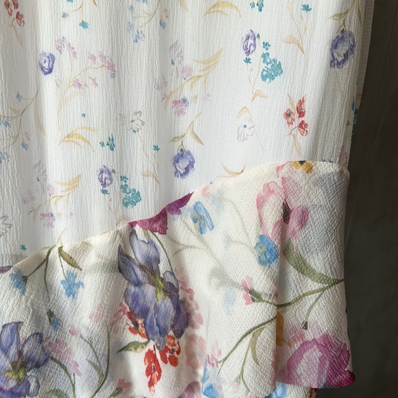 3.1 Phillip Lin Chiffon Floral Ruffled T-shirt Size XS - Picture 7 of 8